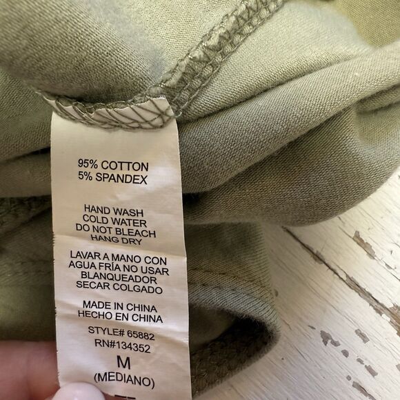 Ambiance Women's Size Medium Green Short Sleeve Lace Up Body Suit - Picture 15 of 16